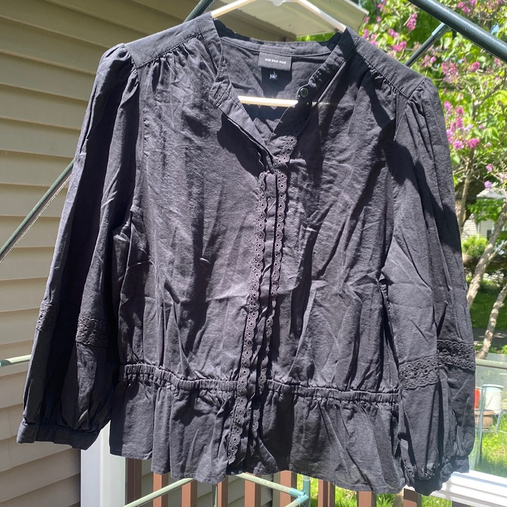 Who What Wear Black Top Size L EUC